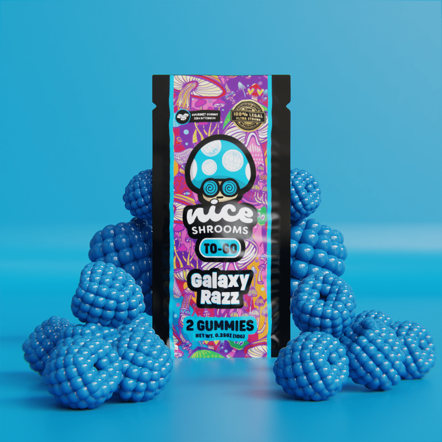 Galaxy Razz Mushroom Gummies - Nice Shrooms