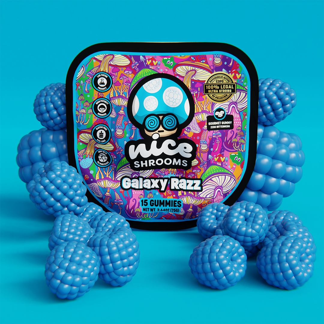 Galaxy Razz Mushroom Gummies - Nice Shrooms