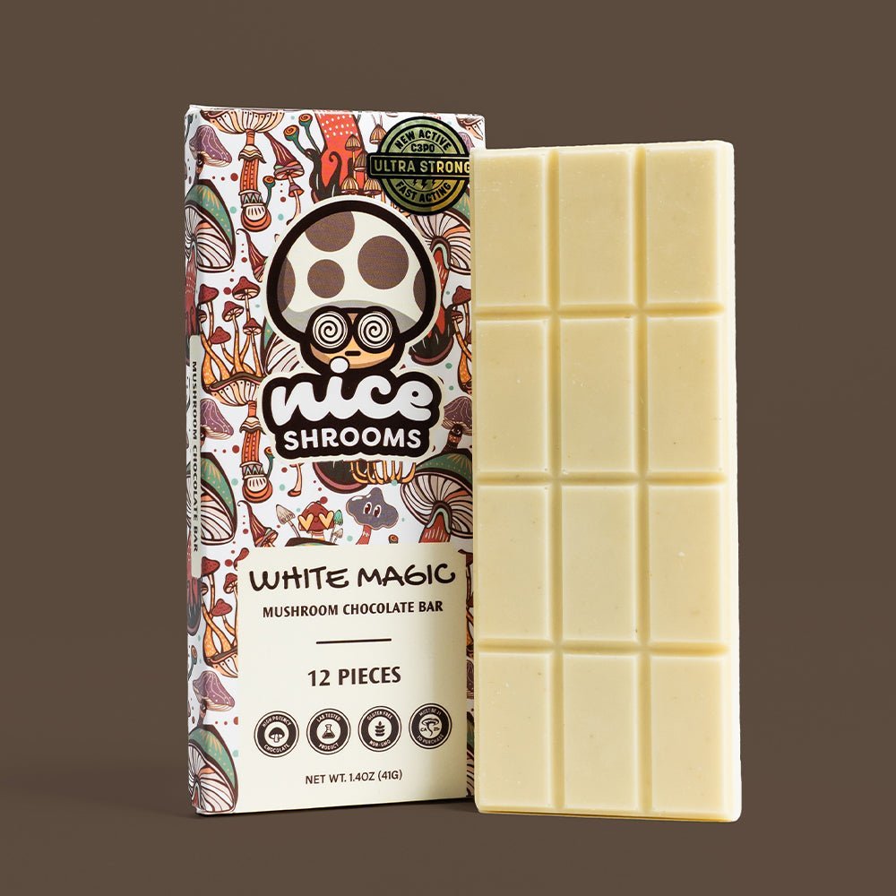 White Magic Mushroom Chocolate Bar - Nice Shrooms