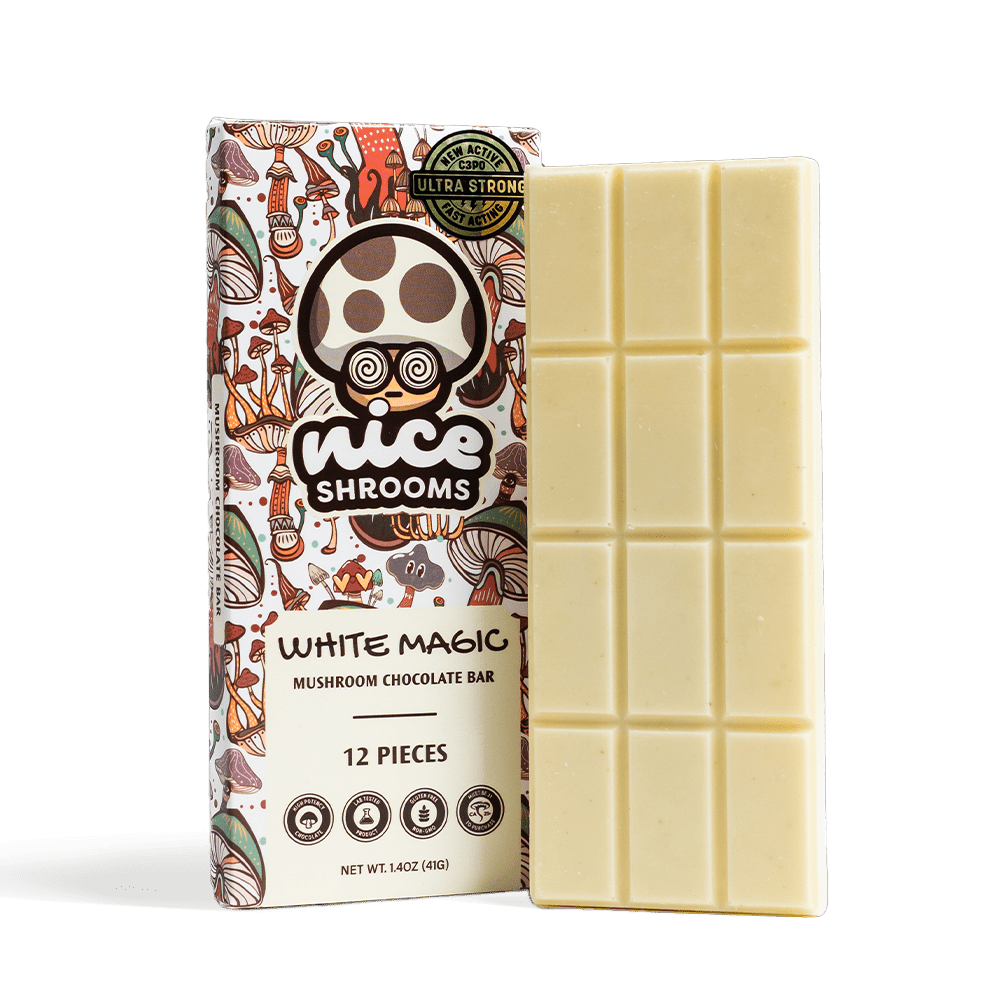 White Magic Mushroom Chocolate Bar - Nice Shrooms